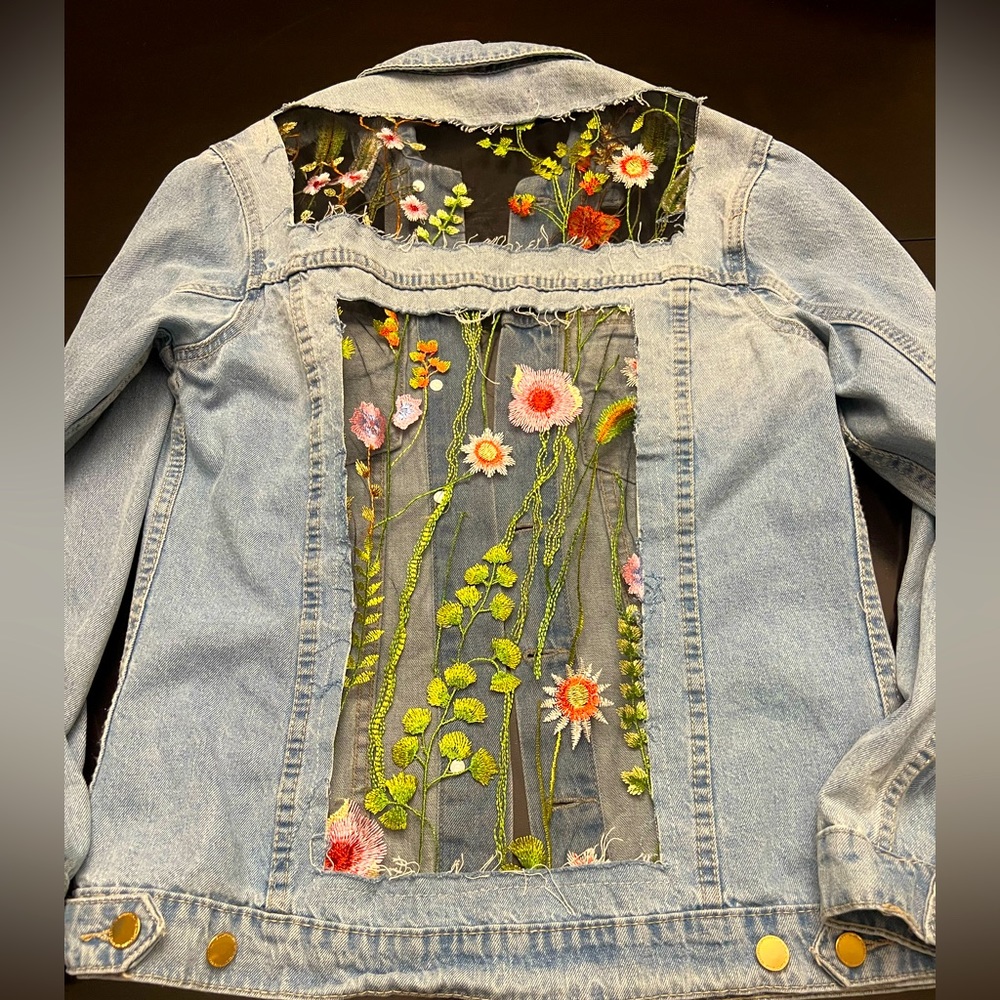 Revamped embroidered denim jacket